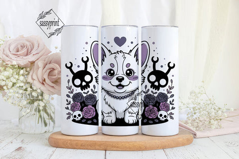 Spooky Corgi Tumbler Wrap Sublimation sassyprint 