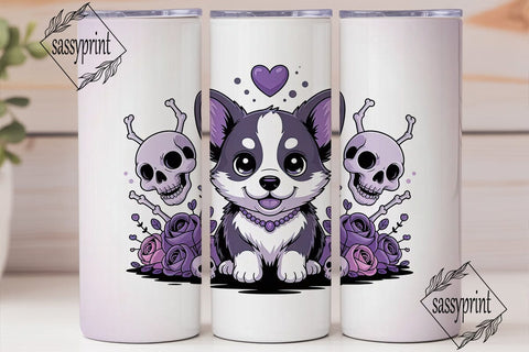 Spooky Corgi Tumbler Wrap Sublimation sassyprint 