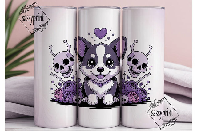 Spooky Corgi Tumbler Wrap Sublimation sassyprint 