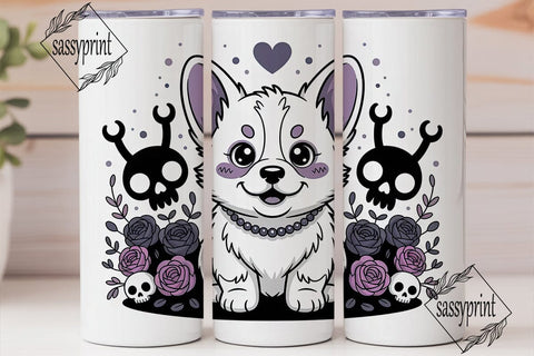 Spooky Corgi Tumbler Wrap Sublimation sassyprint 