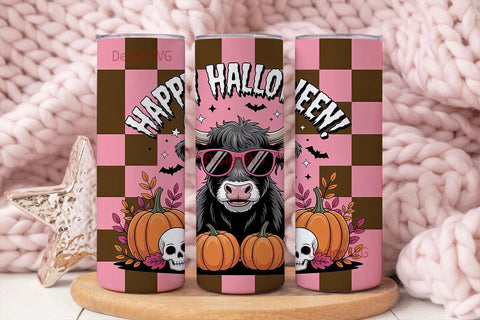 Spooky Cow Halloween 20oz Tumbler Wrap Sublimation DesignSVG 