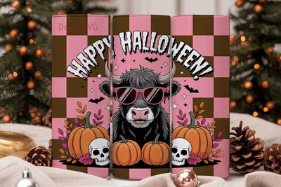 Spooky Cow Halloween 20oz Tumbler Wrap Sublimation DesignSVG 