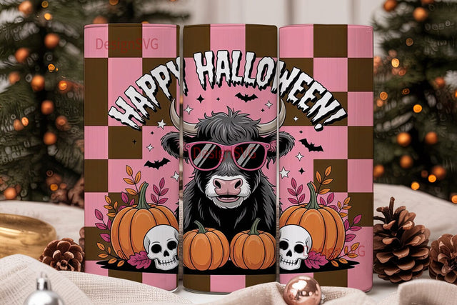 Spooky Cow Halloween 20oz Tumbler Wrap Sublimation DesignSVG 