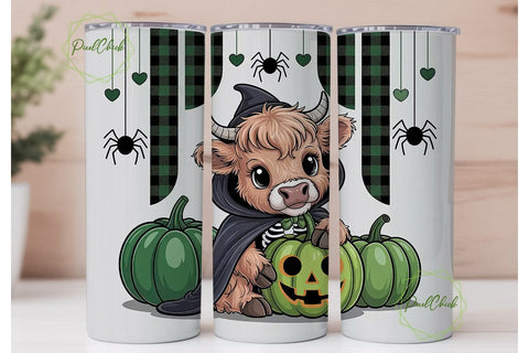 Spooky Cow Halloween 20oz Tumbler Wrap Sublimation PixelChick 