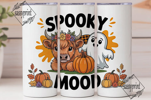 Spooky Cow Halloween 20oz Tumbler Wrap Sublimation sassyprint 