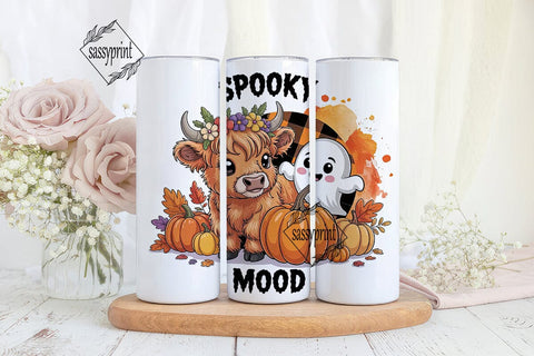 Spooky Cow Halloween 20oz Tumbler Wrap Sublimation sassyprint 