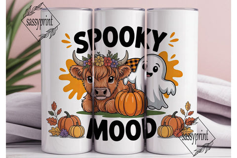 Spooky Cow Halloween 20oz Tumbler Wrap Sublimation sassyprint 