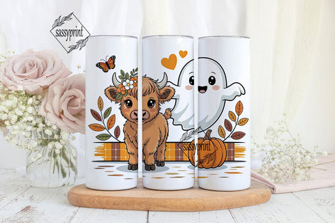 Spooky Cow Halloween 20oz Tumbler Wrap Sublimation sassyprint 