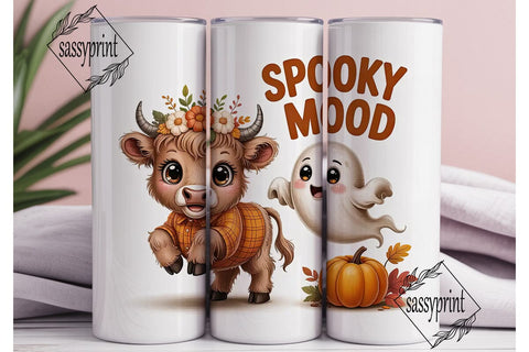 Spooky Cow Halloween 20oz Tumbler Wrap Sublimation sassyprint 
