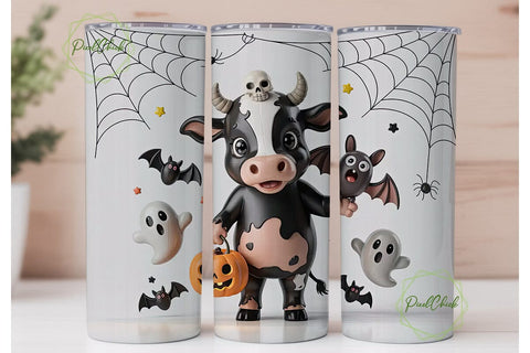 Spooky Cow Halloween Tumbler Wrap Sublimation PixelChick 