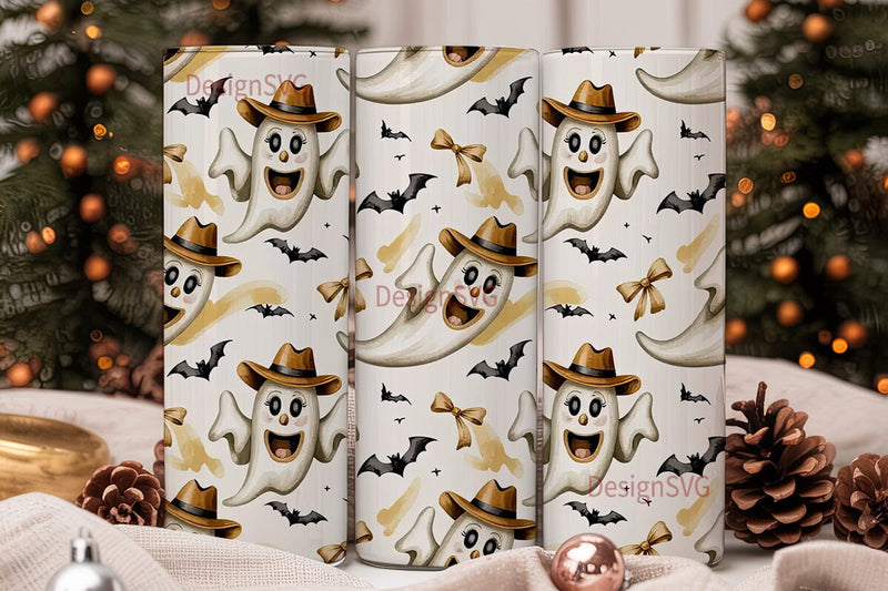 Spooky Cowboy Ghost 20oz Tumbler Wrap Sublimation DesignSVG 