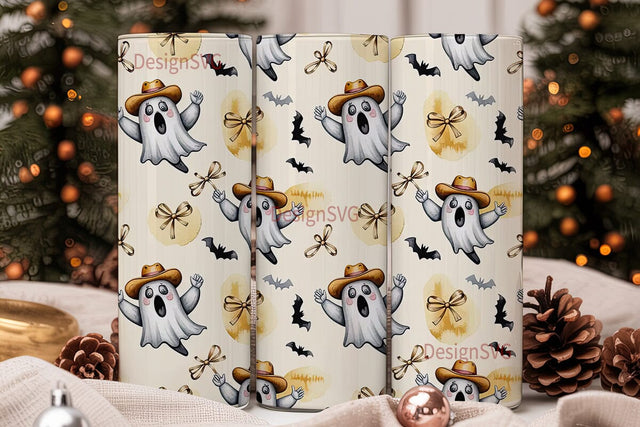 Spooky Cowboy Ghost 20oz Tumbler Wrap Sublimation DesignSVG 