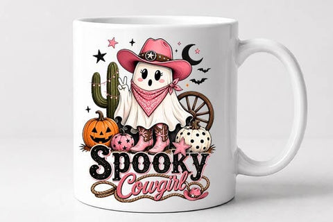 Spooky Cowgirl Halloween PNG, Western Ghost Sublimation Design SVG BillahCrafts 