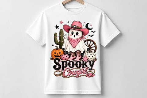 Spooky Cowgirl Halloween PNG, Western Ghost Sublimation Design SVG BillahCrafts 