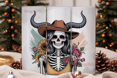 Spooky Cowgirl Tumbler Wrap Sublimation DesignSVG 