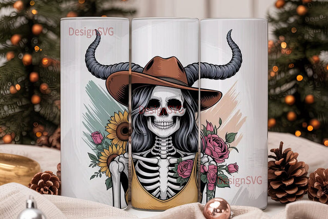 Spooky Cowgirl Tumbler Wrap Sublimation DesignSVG 