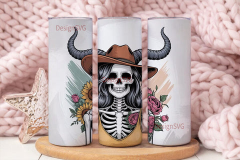 Spooky Cowgirl Tumbler Wrap Sublimation DesignSVG 