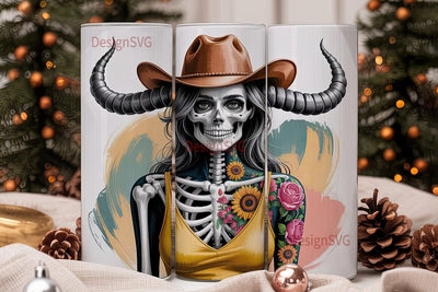 Spooky Cowgirl Tumbler Wrap Sublimation DesignSVG 