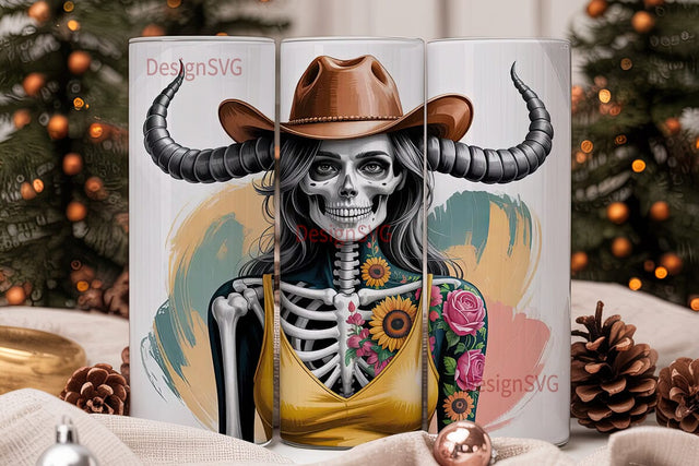 Spooky Cowgirl Tumbler Wrap Sublimation DesignSVG 