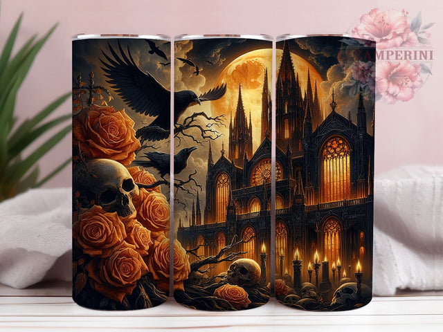 Spooky Crow Haunted Moon Tumbler Wrap, Haunted Moon Wrap, 20Oz Sublimation Design, Gothic Crow Cup, Halloween Night Drinkware, Dark Forest Tumbler, Raven Moon Wrap Sublimation Li Zamperini 