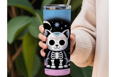 Spooky Cute Cat 20oz Tumbler Wrap Sublimation DesignSVG 