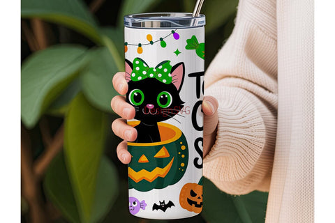 Spooky Cute Cat 20oz Tumbler Wrap Sublimation DesignSVG 