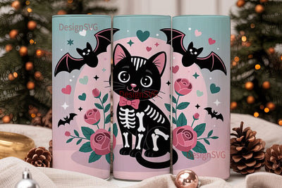 Spooky Cute Cat 20oz Tumbler Wrap Sublimation DesignSVG 
