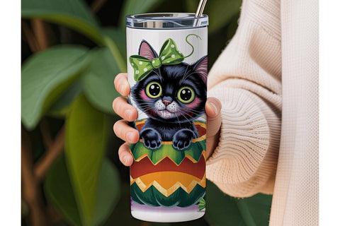 Spooky Cute Cat 20oz Tumbler Wrap Sublimation DesignSVG 