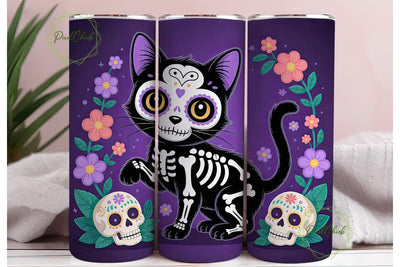Spooky Cute Cat 20oz Tumbler Wrap Sublimation PixelChick 