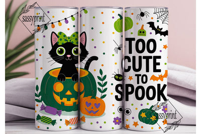 Spooky Cute Cat Halloween 20oz Tumbler Sublimation sassyprint 