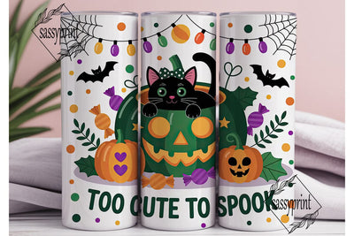 Spooky Cute Cat Halloween 20oz Tumbler Sublimation sassyprint 