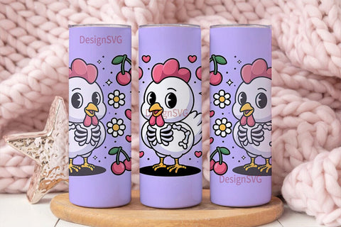Spooky Cute Chicken 20oz Tumbler Wrap Sublimation DesignSVG 