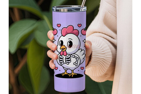 Spooky Cute Chicken 20oz Tumbler Wrap Sublimation DesignSVG 