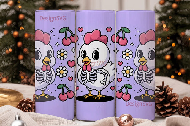 Spooky Cute Chicken 20oz Tumbler Wrap Sublimation DesignSVG 