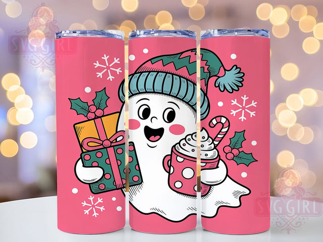 Spooky Cute Christmas Ghost Tumbler, Spooky Cute Christmas Sublimation Design, Festive Holiday Cup Art, 20oz Xmas Tumbler, Whimsical Ghost Mug, Stylish Christmas Cup, Cozy Holiday Wrap Sublimation SvggirlplusArt 