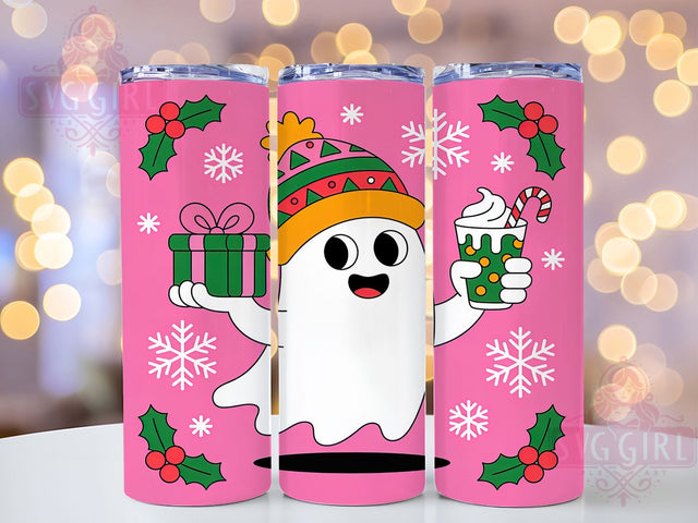 Spooky Cute Christmas Ghost Tumbler, Spooky Cute Christmas Sublimation Design, Festive Holiday Cup Art, 20oz Xmas Tumbler, Whimsical Ghost Mug, Stylish Christmas Cup, Cozy Holiday Wrap Sublimation SvggirlplusArt 