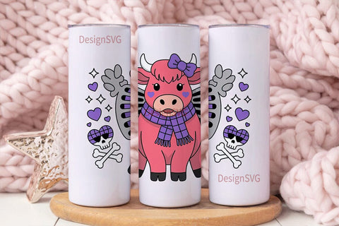 Spooky Cute Cow 20oz Tumbler Design Sublimation DesignSVG 