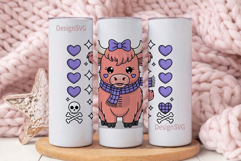 Spooky Cute Cow 20oz Tumbler Design Sublimation DesignSVG 