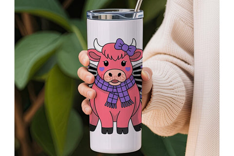 Spooky Cute Cow 20oz Tumbler Design Sublimation DesignSVG 