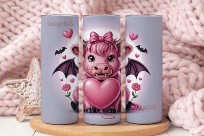Spooky-Cute Cow 20oz Tumbler Wrap Sublimation DesignSVG 