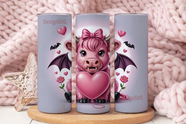 Spooky-Cute Cow 20oz Tumbler Wrap Sublimation DesignSVG 