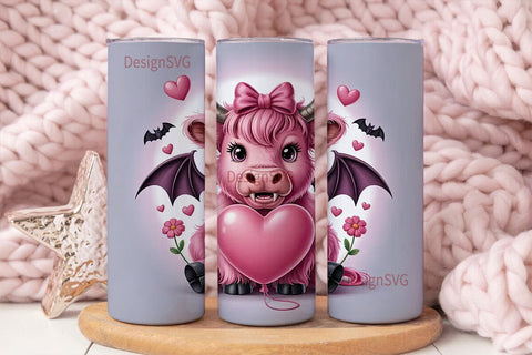 Spooky-Cute Cow 20oz Tumbler Wrap Sublimation DesignSVG 
