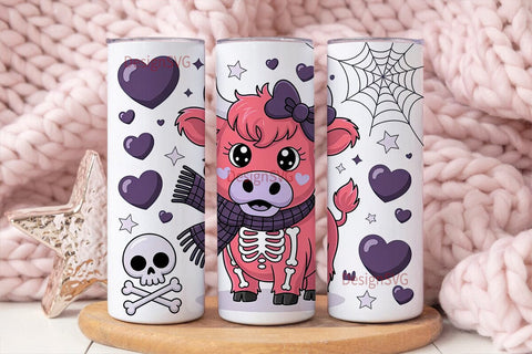 Spooky Cute Cow 20oz Tumbler Wrap Sublimation DesignSVG 