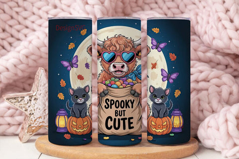 Spooky Cute Cow 20oz Tumbler Wrap Sublimation DesignSVG 