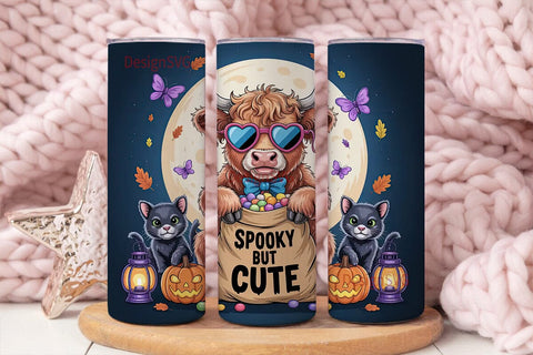 Spooky Cute Cow 20oz Tumbler Wrap Sublimation DesignSVG 