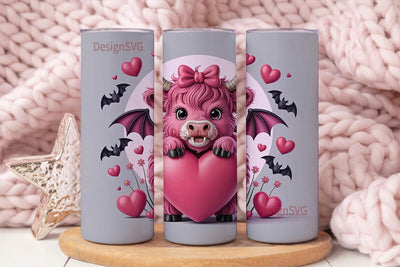 Spooky-Cute Cow 20oz Tumbler Wrap Sublimation DesignSVG 