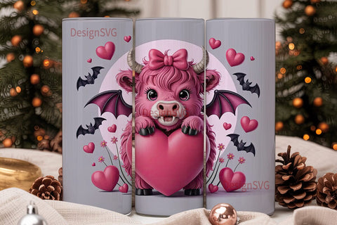 Spooky-Cute Cow 20oz Tumbler Wrap Sublimation DesignSVG 