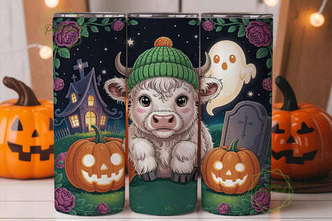Spooky Cute Cow Halloween 20oz Tumbler Sublimation PixelChick 