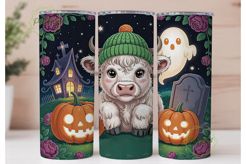 Spooky Cute Cow Halloween 20oz Tumbler Sublimation PixelChick 