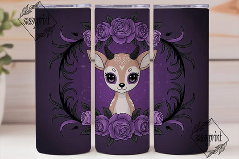 Spooky Cute Deer 20oz Tumbler Wrap Sublimation sassyprint 